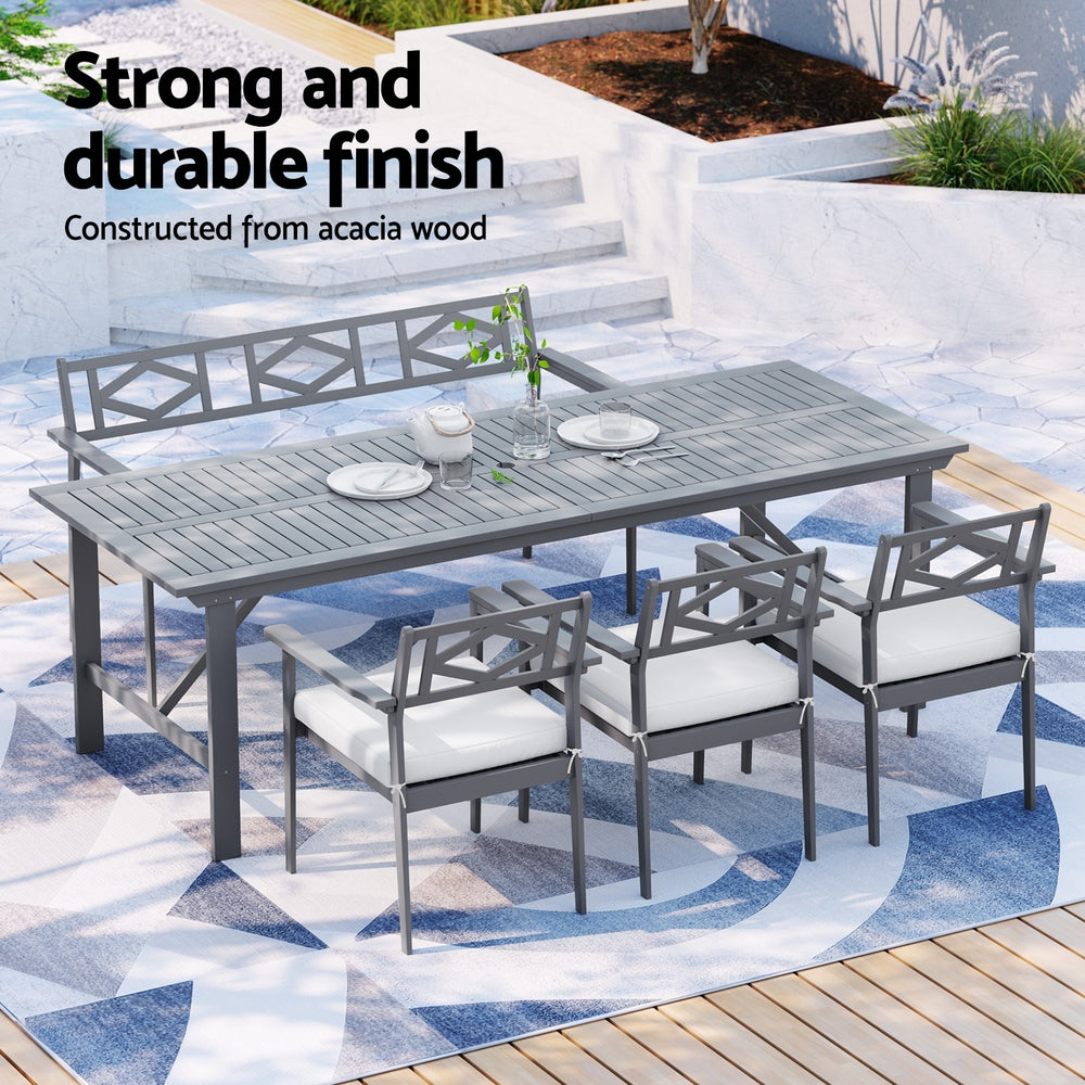 Maleny 5 Piece Outdoor Dining Set, Grey