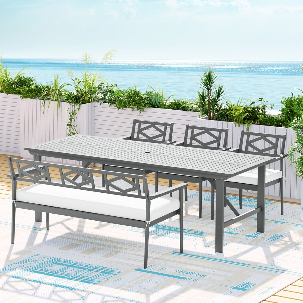 Maleny 5 Piece Outdoor Dining Set, Grey