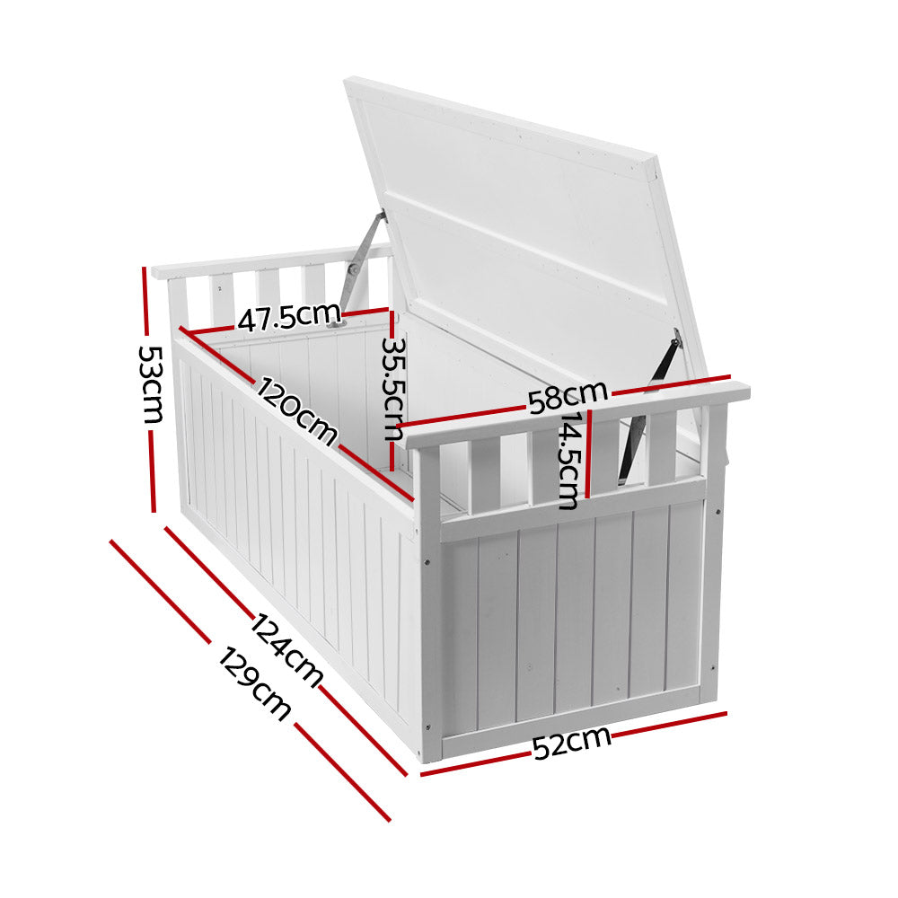Coobowie 200L Outdoor Storage Bench Box, White