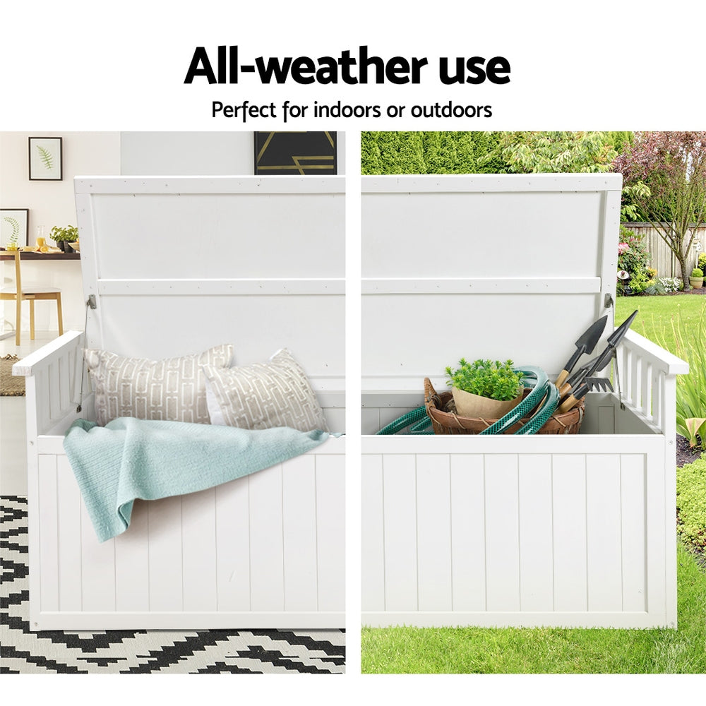 Coobowie 200L Outdoor Storage Bench Box, White