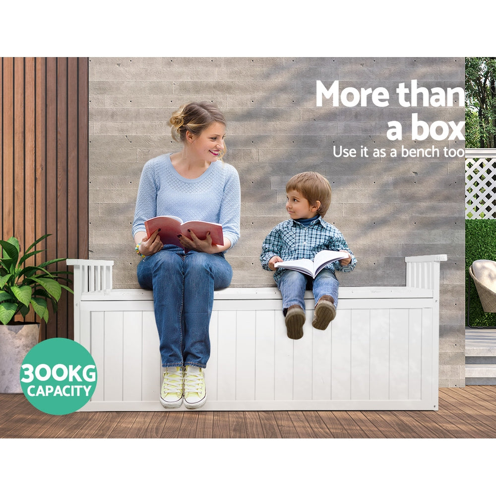 Coobowie 200L Outdoor Storage Bench Box, White