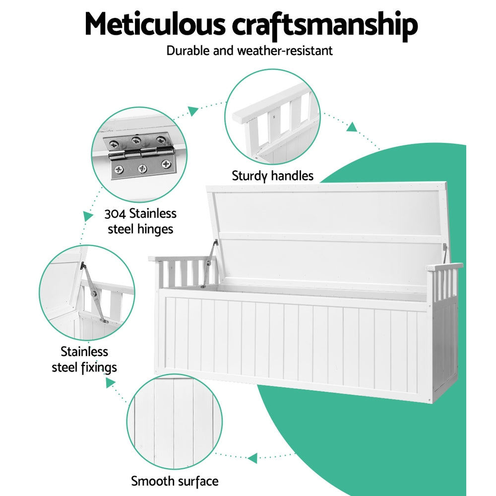Coobowie 200L Outdoor Storage Bench Box, White