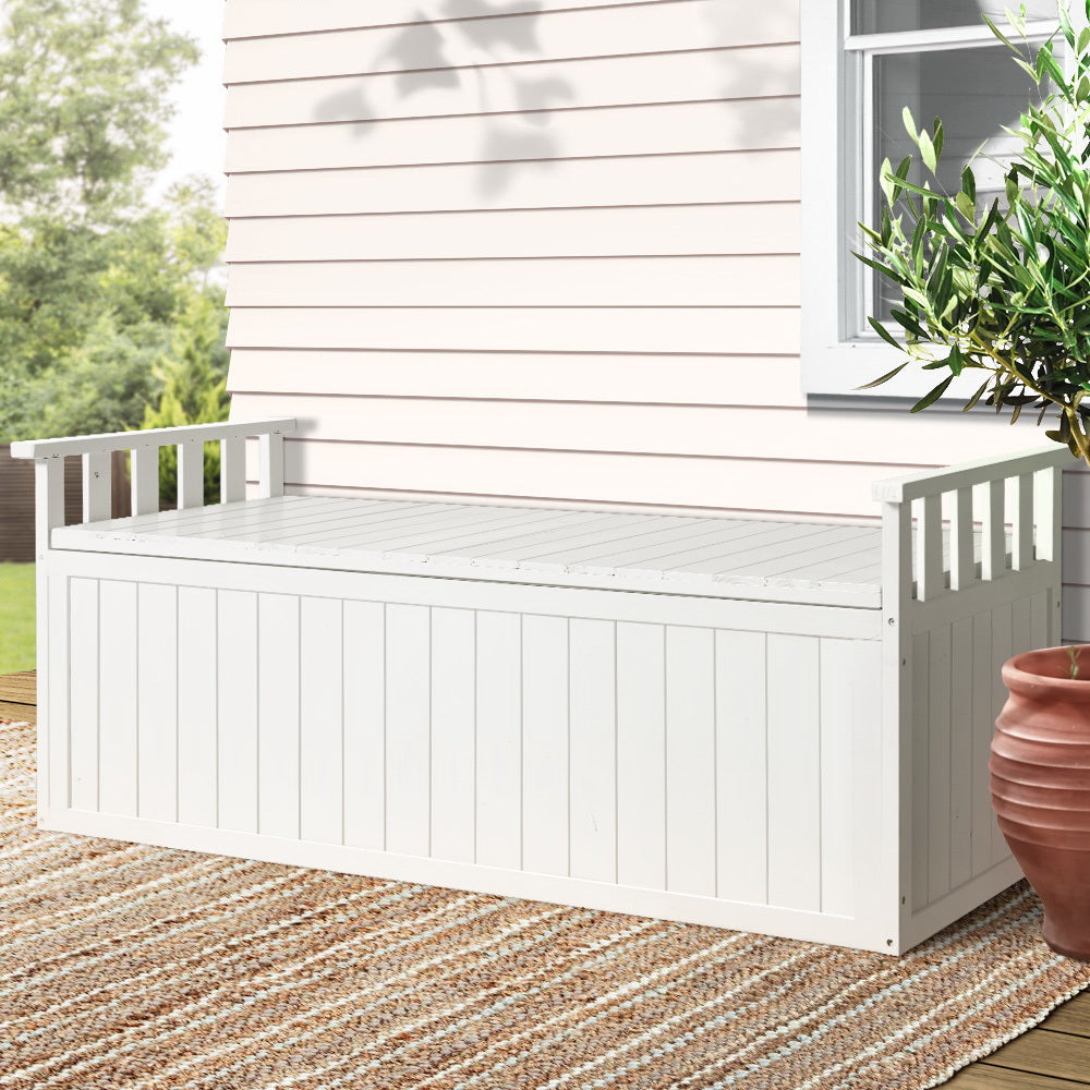 Coobowie 200L Outdoor Storage Bench Box, White