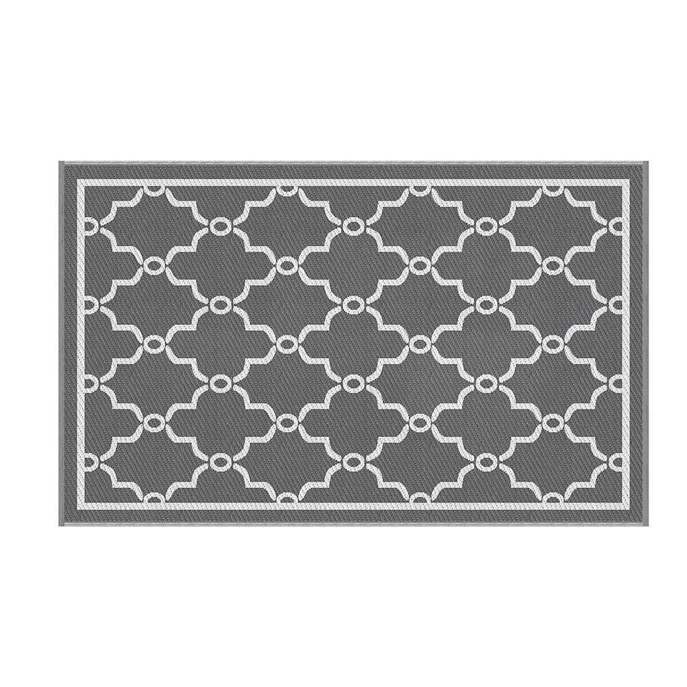 Trellis Reversible Outdoor Rug, Grey 152x244cm