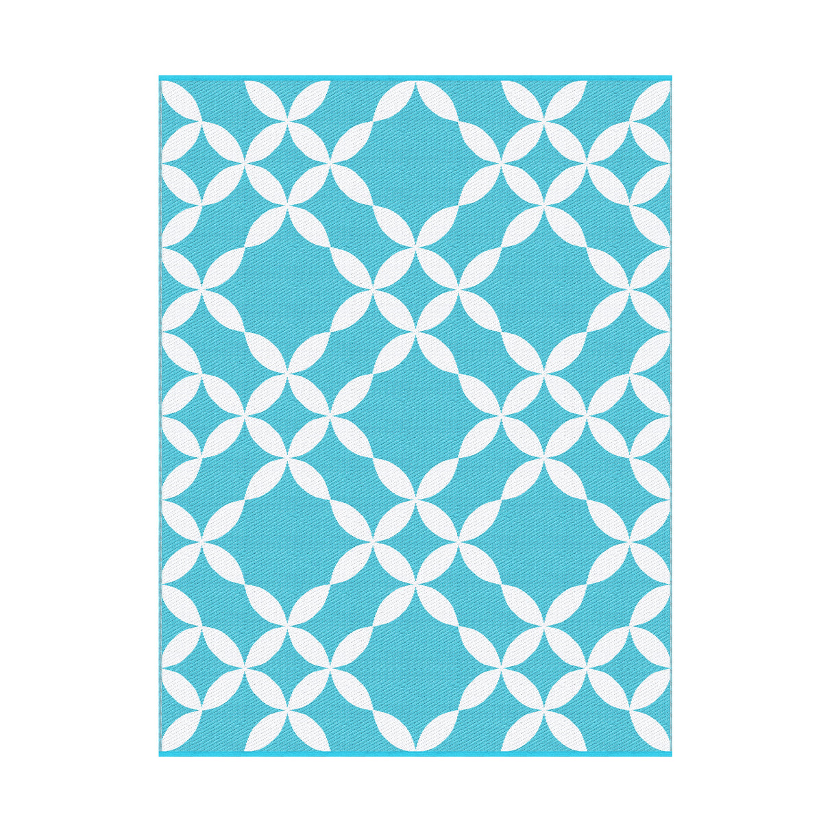 Reversible Floral Outdoor Rug, Light Blue 274x366cm