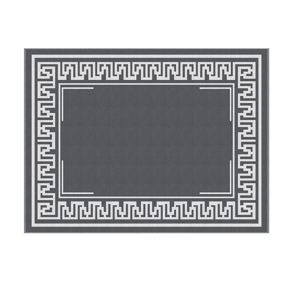 Reversible Greek Key Outdoor Rug, Grey 274x366cm