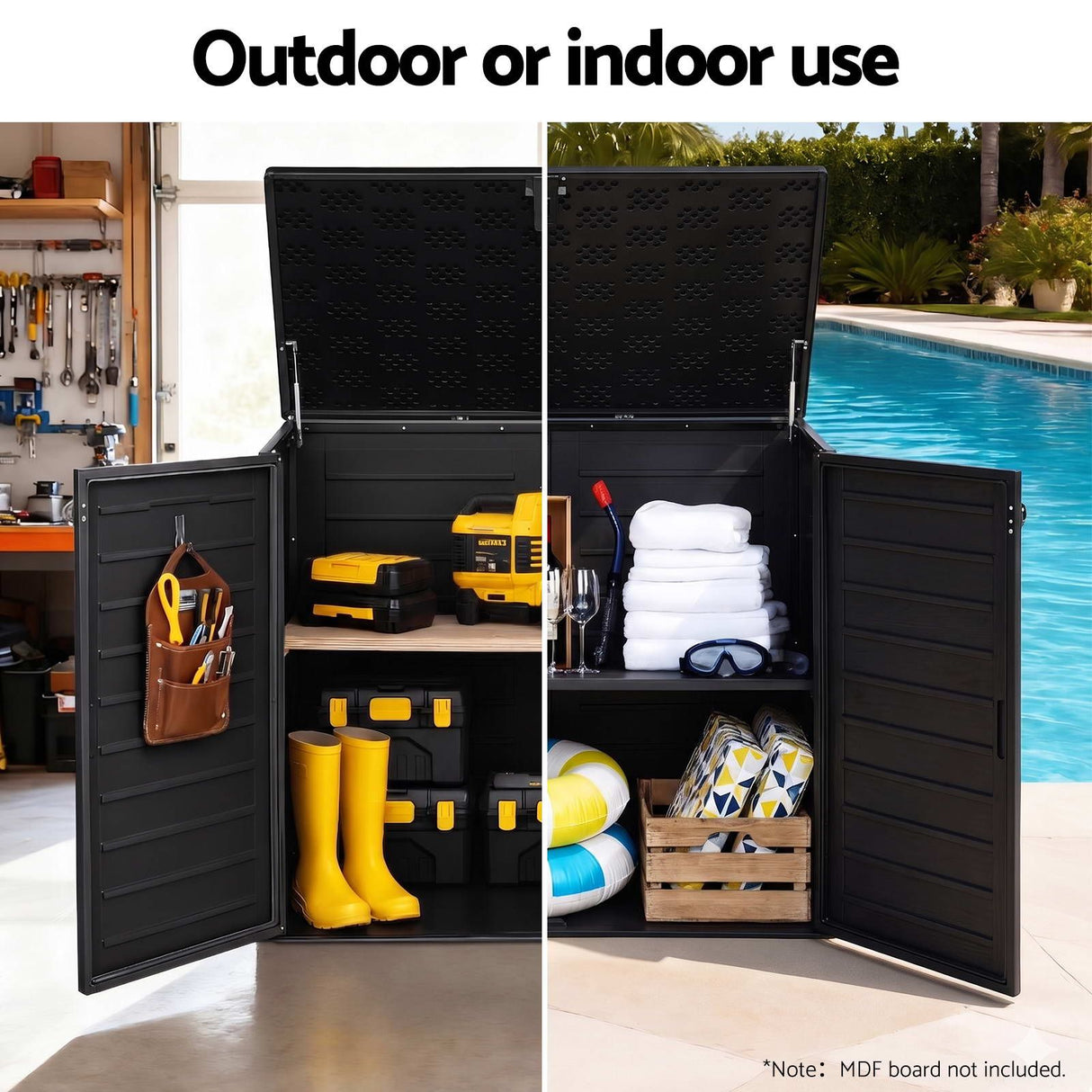 Menaggio Storage Box, Lockable Outdoor, 1170L, Black