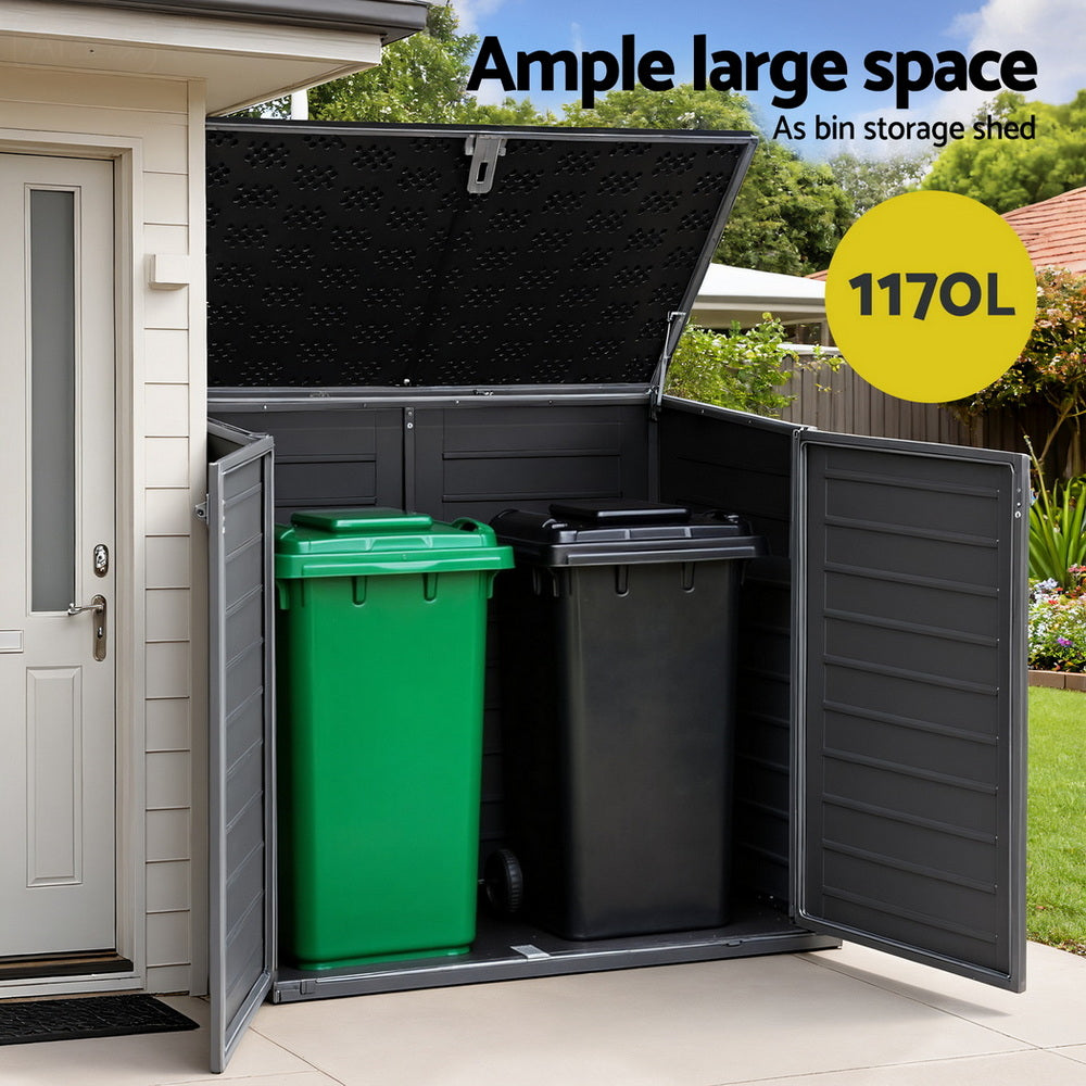 Minlaton 1170L Outdoor Storage Box, Grey
