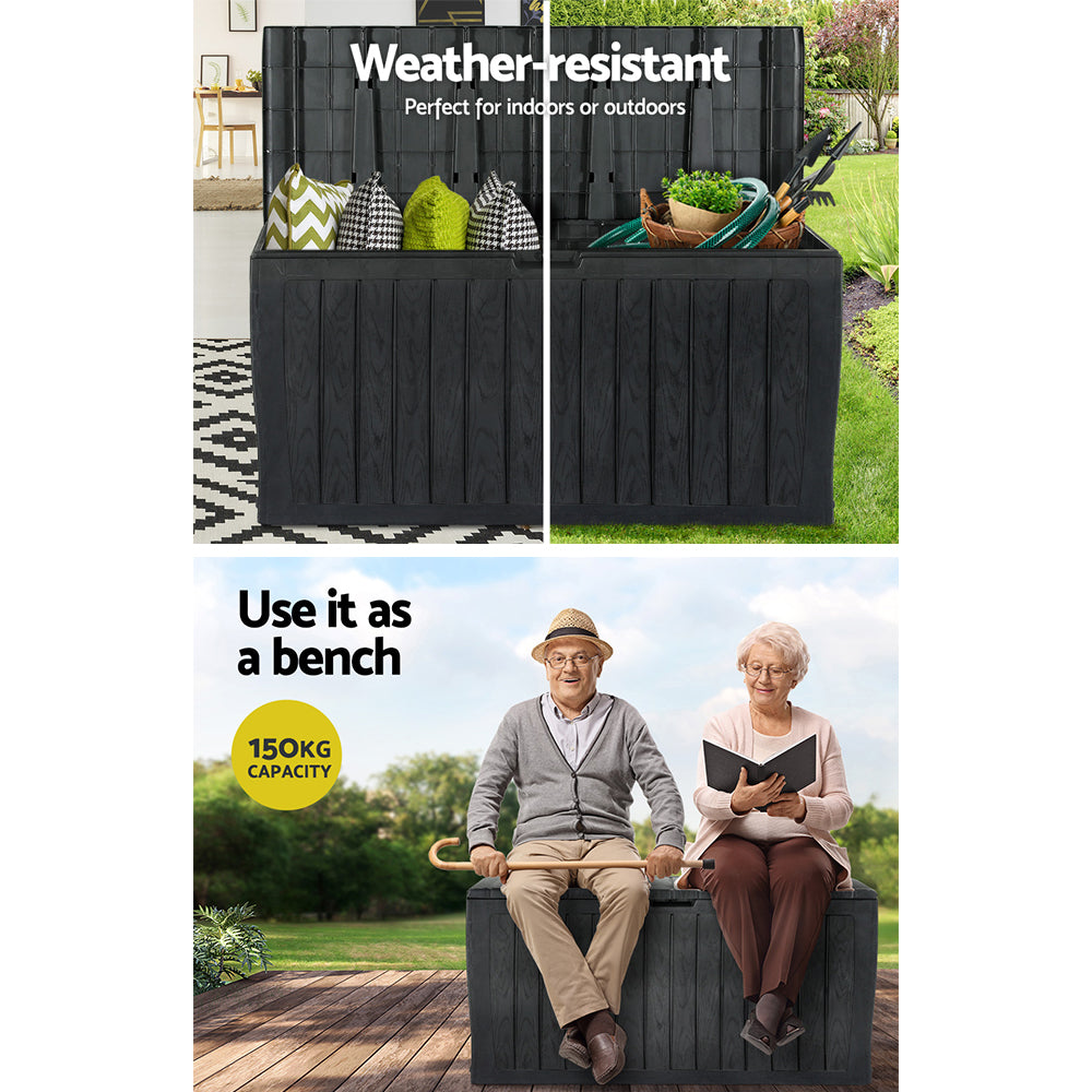 Hardwicke Bay 220L Outdoor Storage Box, Black