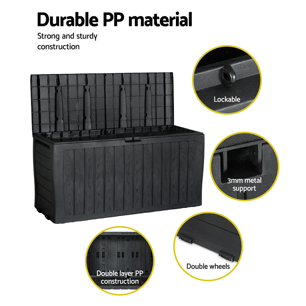 Hardwicke Bay 220L Outdoor Storage Box, Black