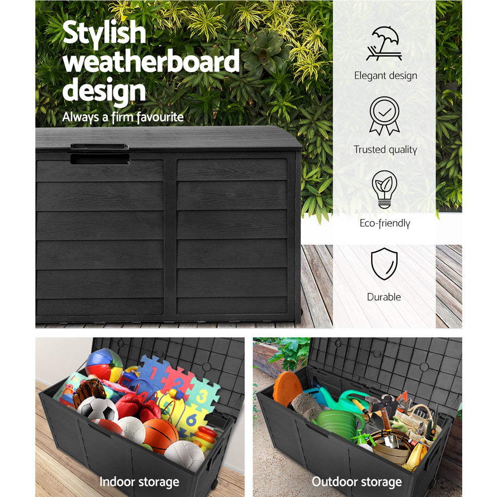 Worongary 290L Outdoor Storage Box, Black