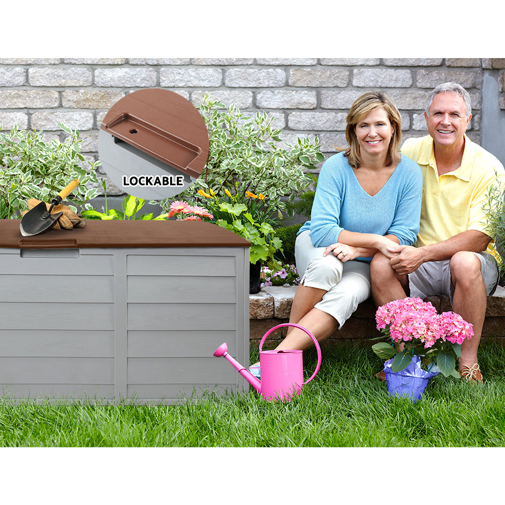 Port Vincent 290L Outdoor Storage Box, Brown