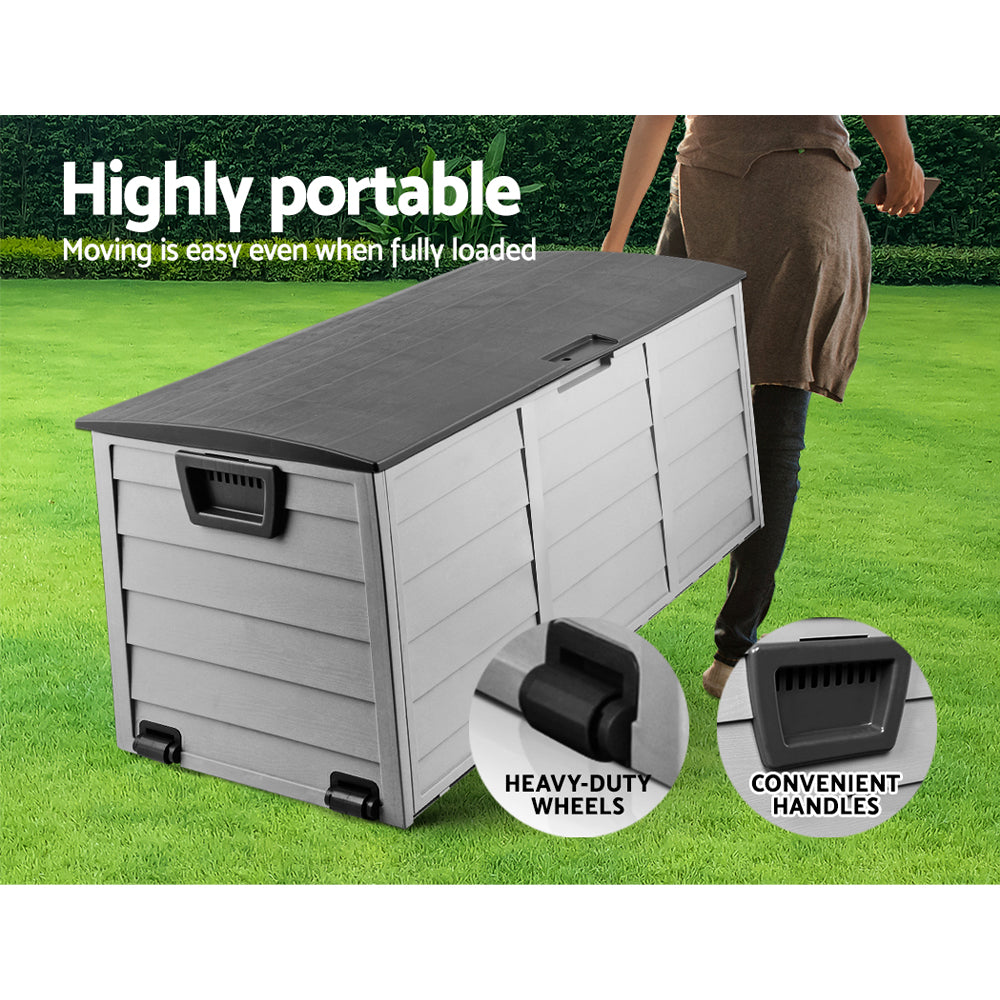 Gardeon 290L Lockable Outdoor Storage Box — Weather-Resistant, Black — Allure Home Collections