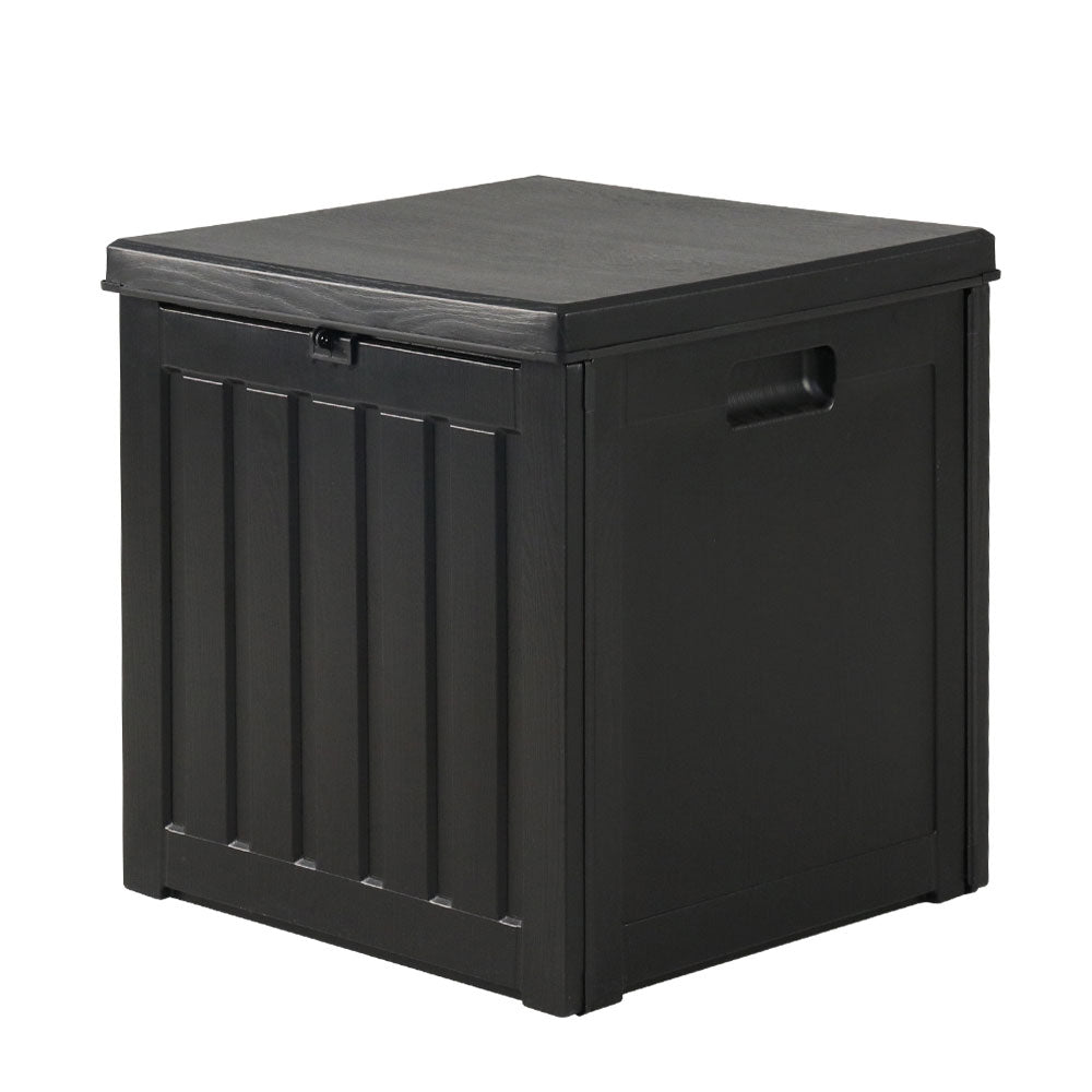 Gardeon 80L Lockable Outdoor Storage Box — Eco-Friendly PP and Steel, Black — Allure Home Collections