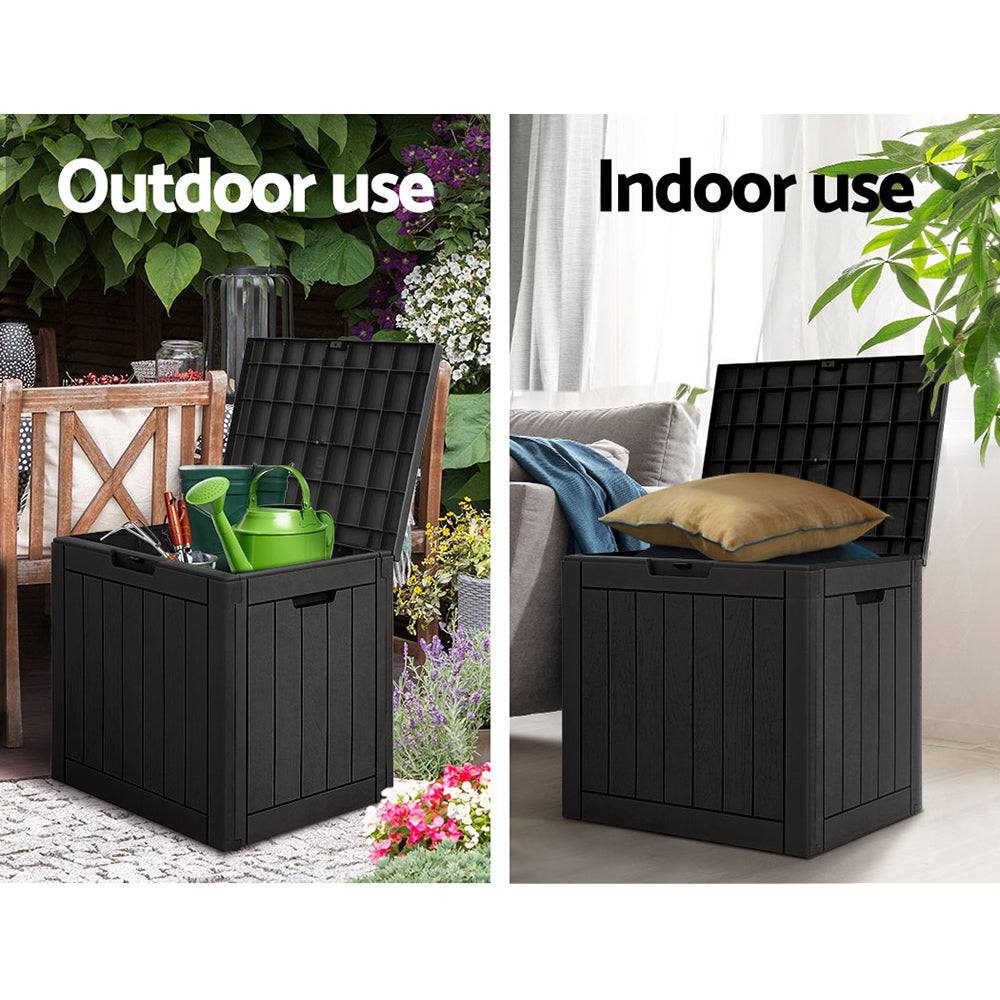 Stansbury 118L Outdoor Storage Bench Box, Black