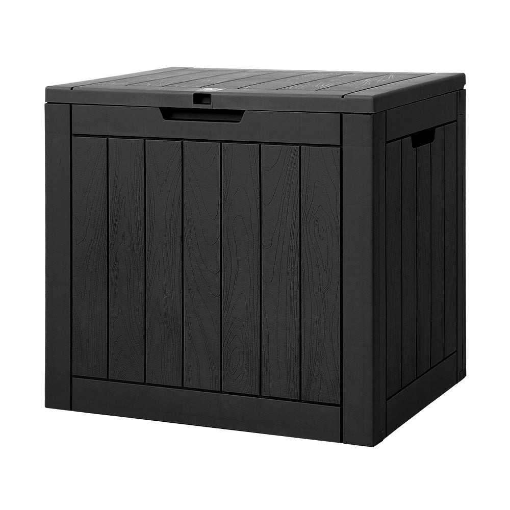 Stansbury 118L Outdoor Storage Bench Box, Black