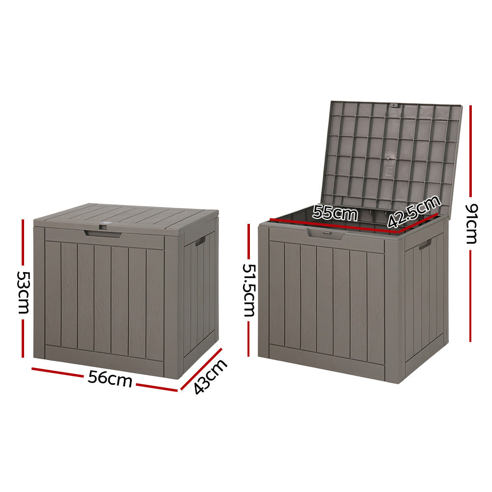 Stansbury 118L Outdoor Storage Bench Box, Grey
