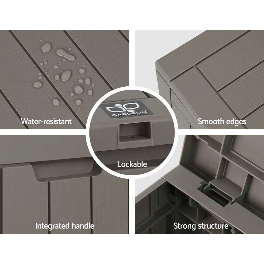Stansbury 118L Outdoor Storage Bench Box, Grey