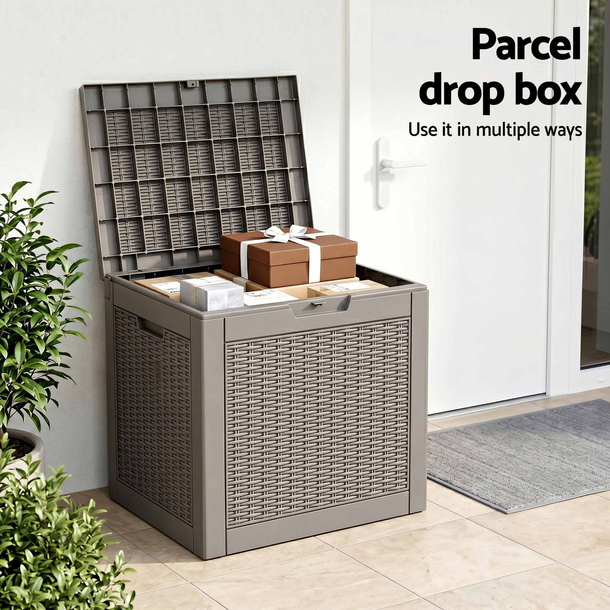 Port Julia 118L Outdoor Storage Box, Brown