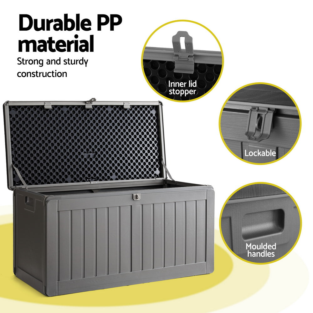 Brentwood 190L Outdoor Storage Box, Grey