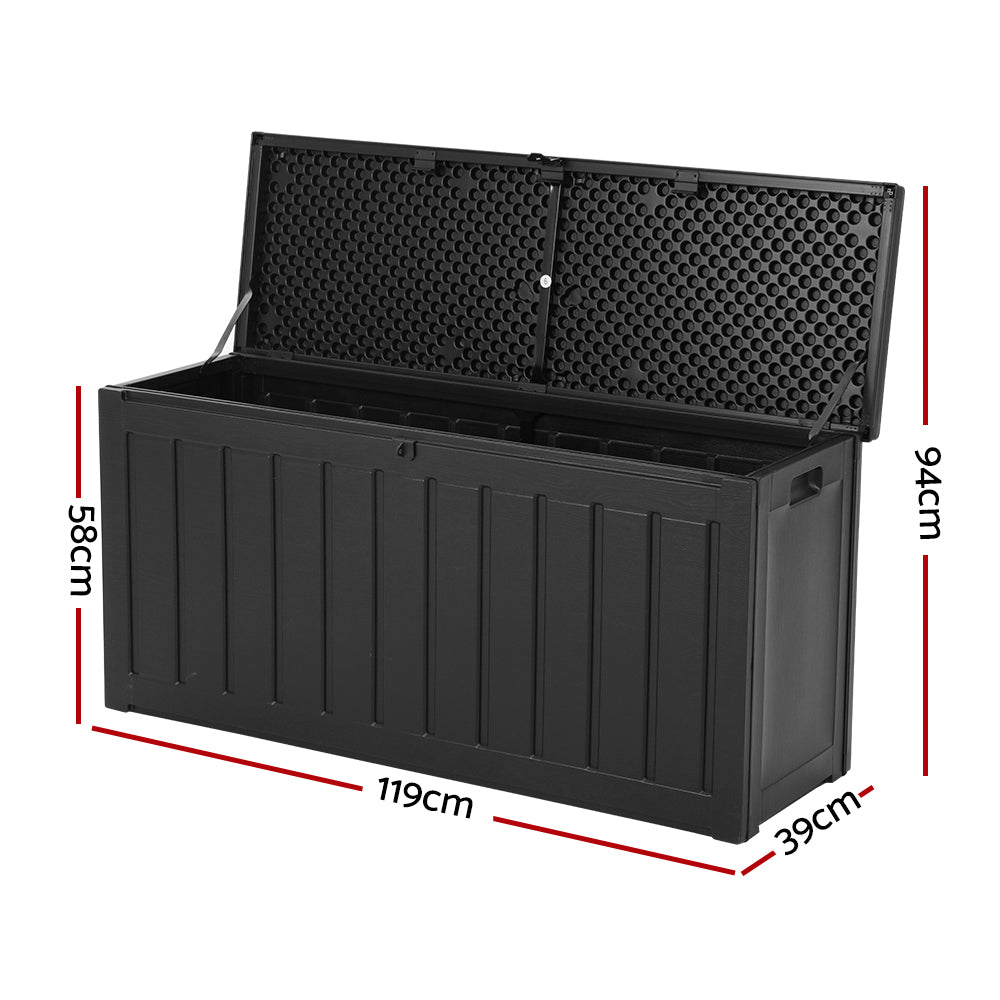 Ardrossan 240L Outdoor Storage Bench Box, Black