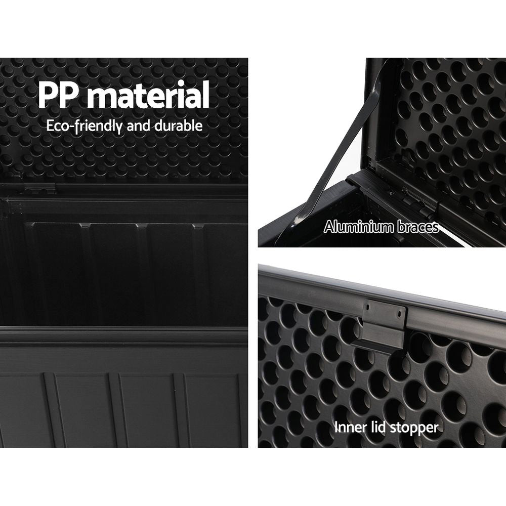 Ardrossan 240L Outdoor Storage Bench Box, Black