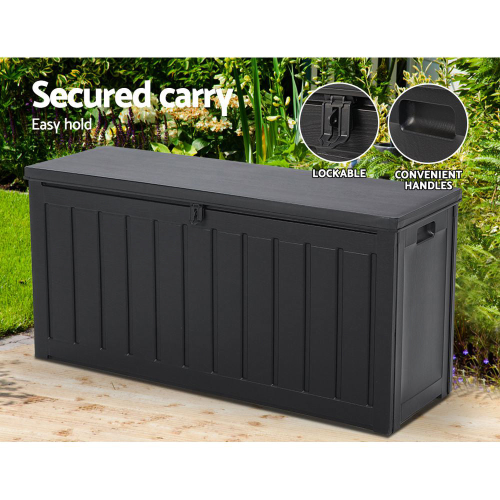 Ardrossan 240L Outdoor Storage Bench Box, Black
