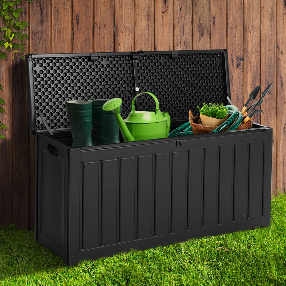 Ardrossan 240L Outdoor Storage Bench Box, Black