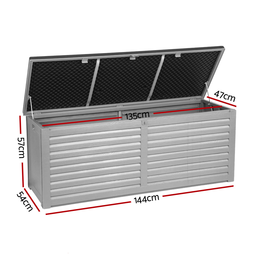Gardeon 390L Lockable Outdoor Storage Bench Box — Black, Weather-Resistant — Allure Home Collections