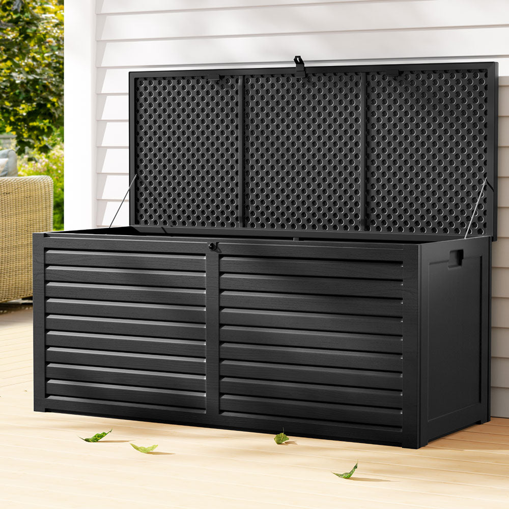 Yorketown 490L Outdoor Storage Bench Box, Black