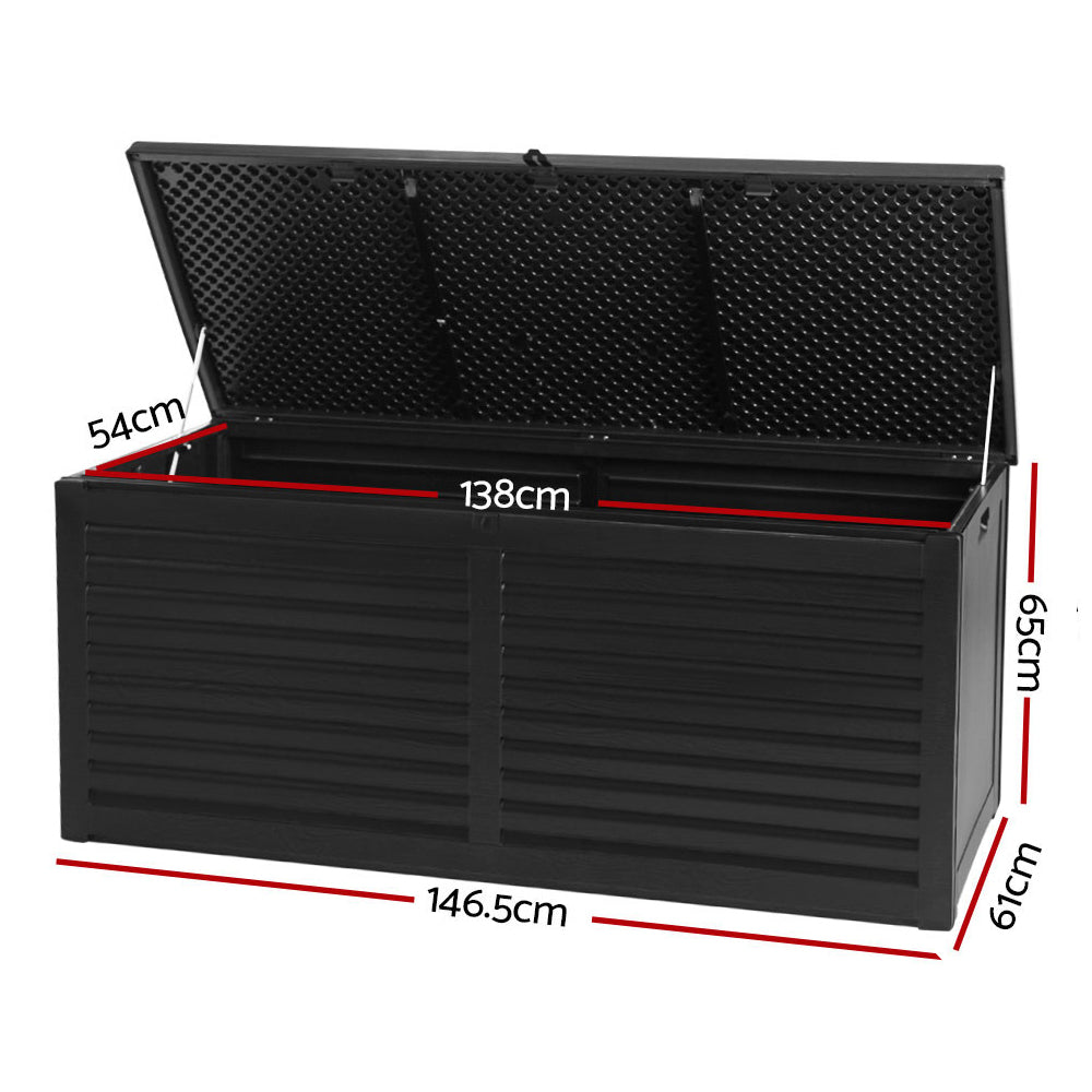 Yorketown 490L Outdoor Storage Bench Box, Black