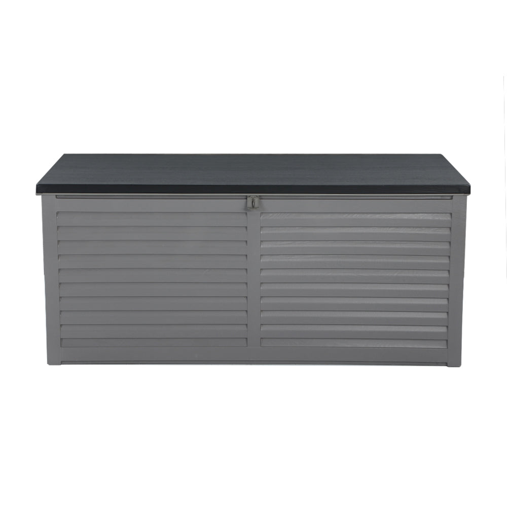 Yorketown 490L Outdoor Storage Bench Box, Grey and Black