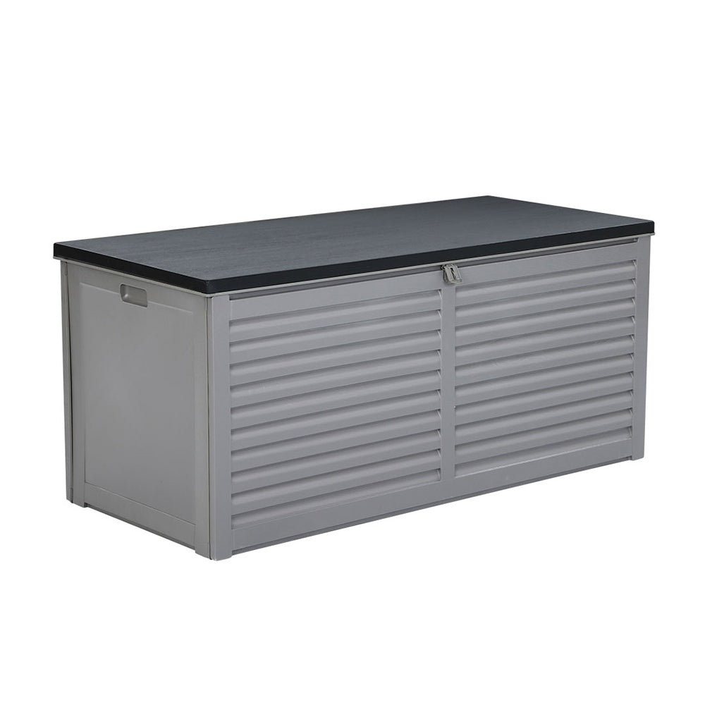 Yorketown 490L Outdoor Storage Bench Box, Grey and Black
