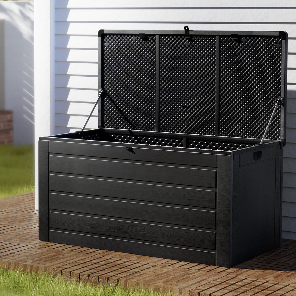 Edithburgh 680L Outdoor Storage Bench Box, Black