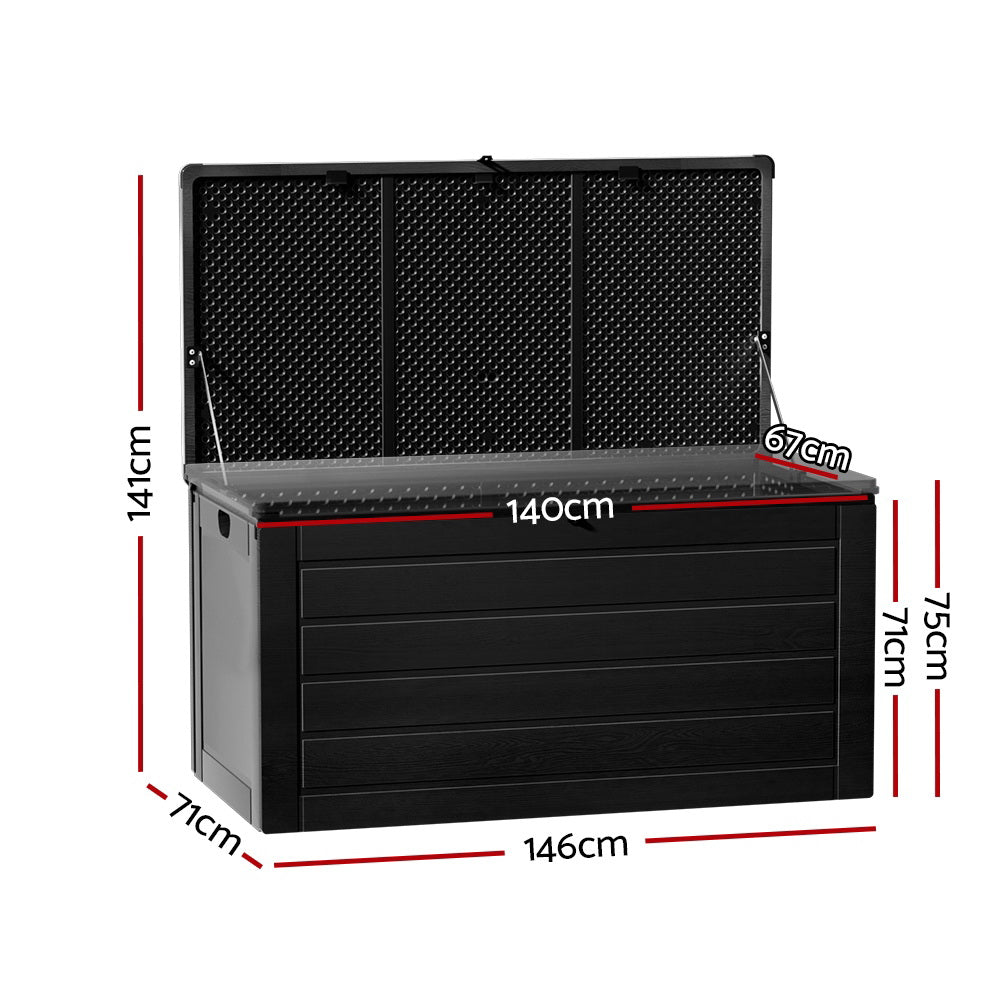 Edithburgh 680L Outdoor Storage Bench Box, Black