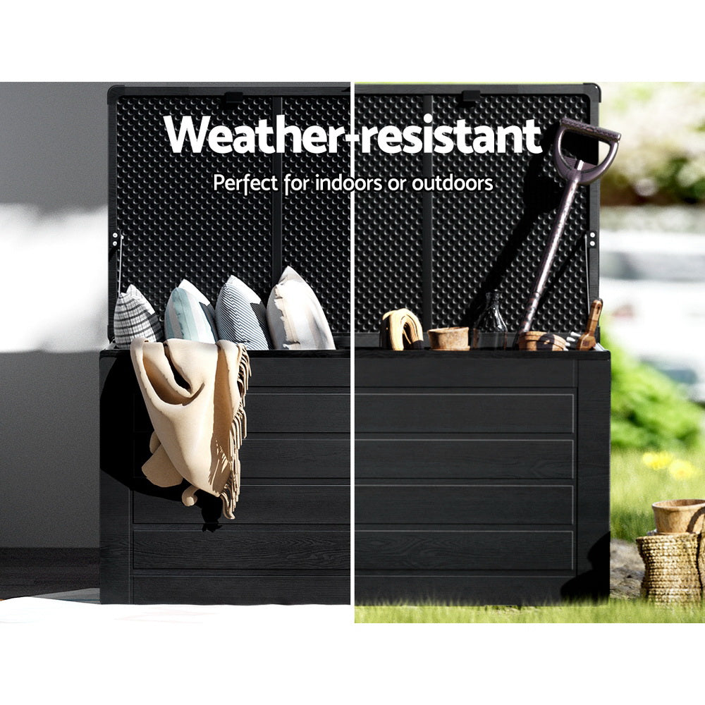 Edithburgh 680L Outdoor Storage Bench Box, Black