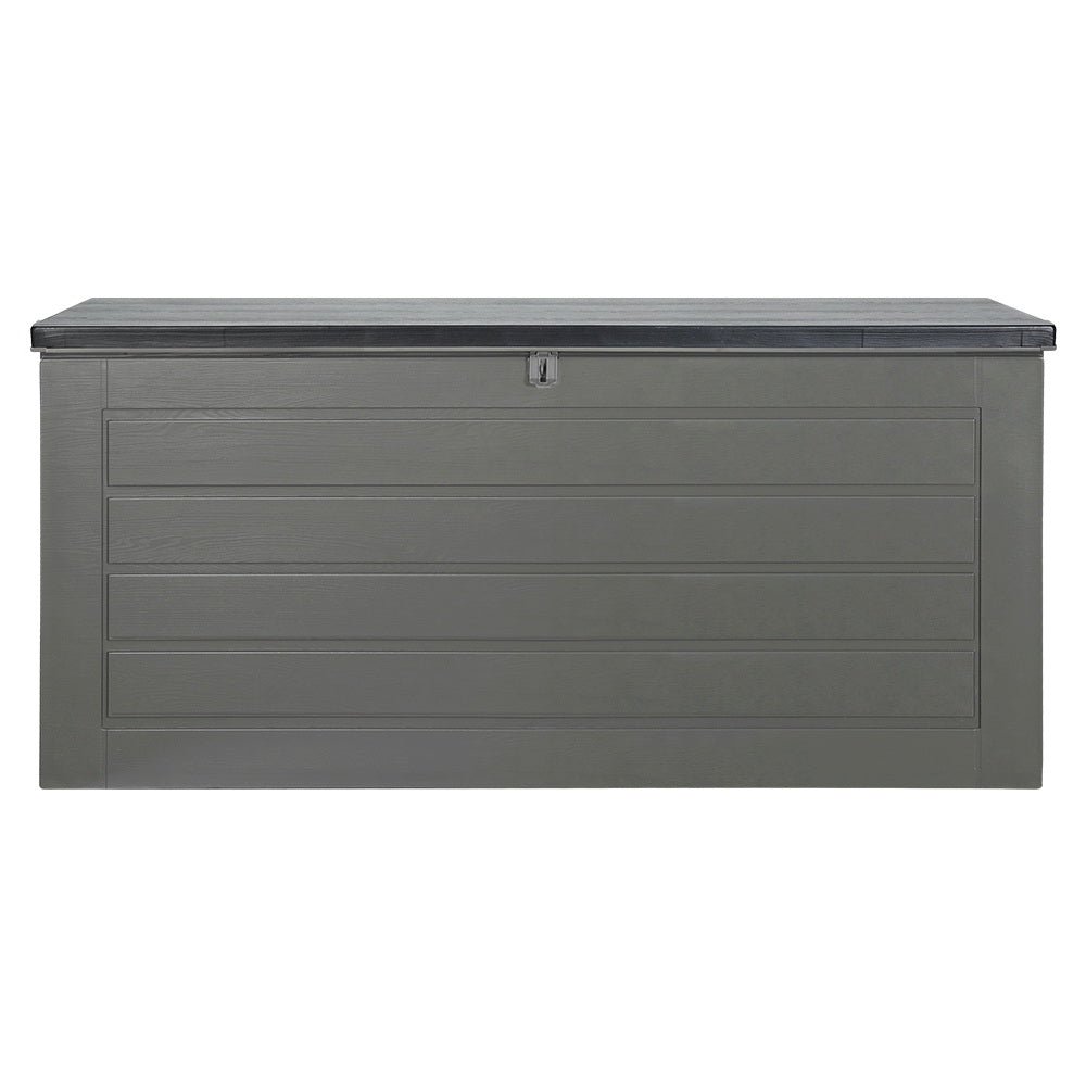 Edithburgh 680L Outdoor Storage Bench Box, Grey and Black