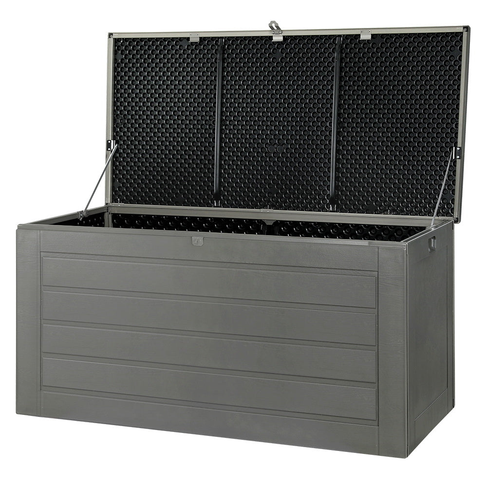 Edithburgh 680L Outdoor Storage Bench Box, Grey and Black