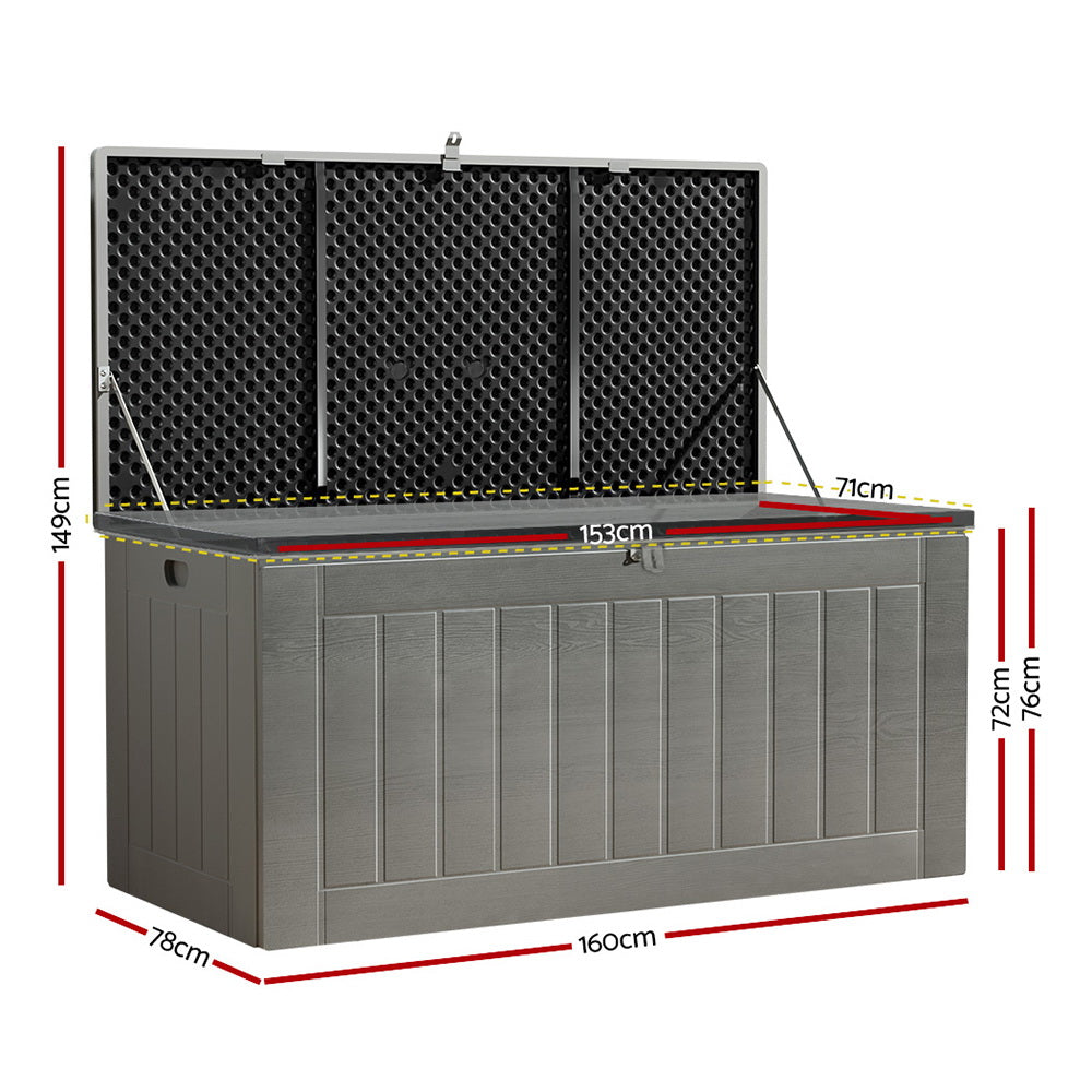 Marion Bay 830L Outdoor Storage Bench Box, Grey