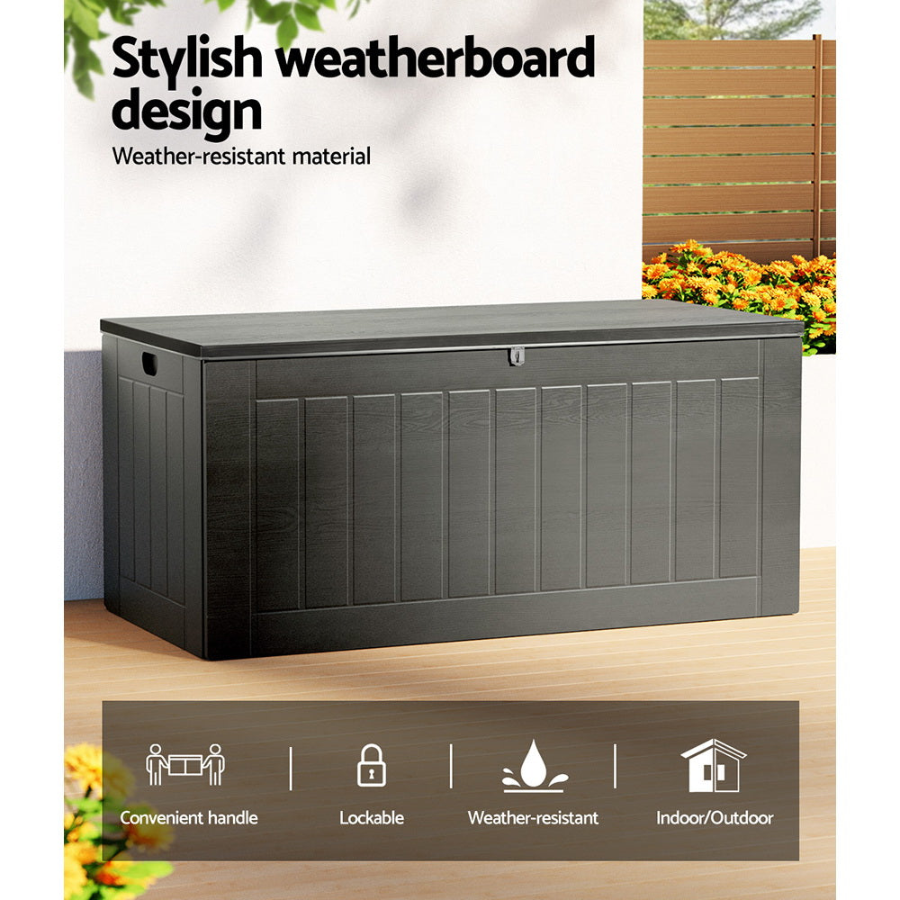 Marion Bay 830L Outdoor Storage Bench Box, Grey
