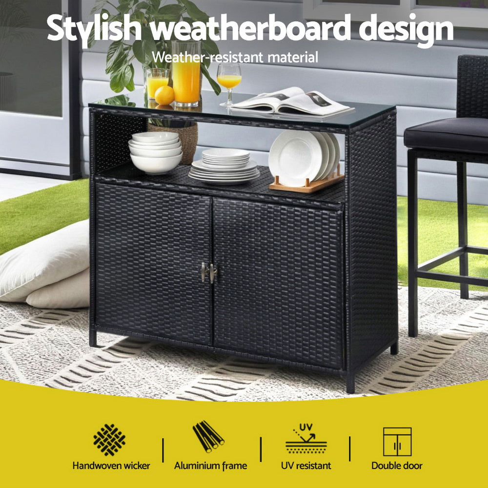 Honiton Outdoor Storage Cabinet, Black
