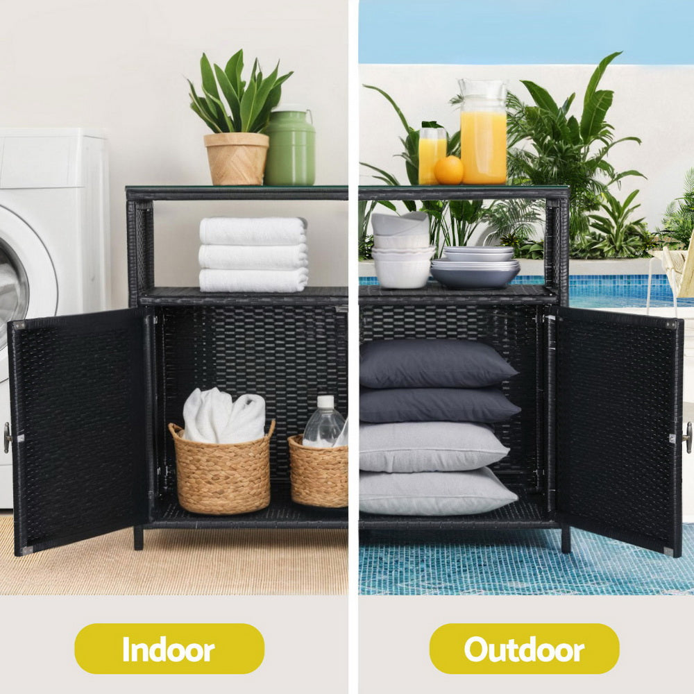 Honiton Outdoor Storage Cabinet, Black