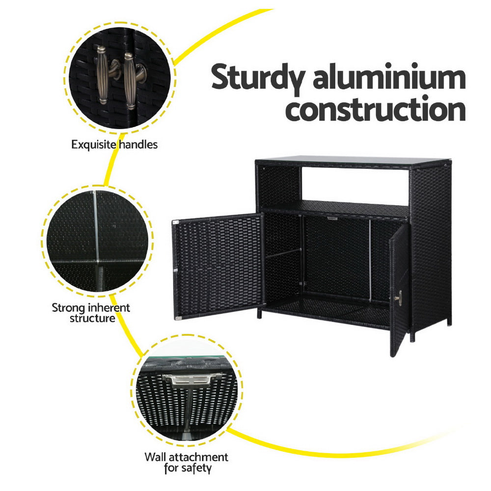 Honiton Outdoor Storage Cabinet, Black