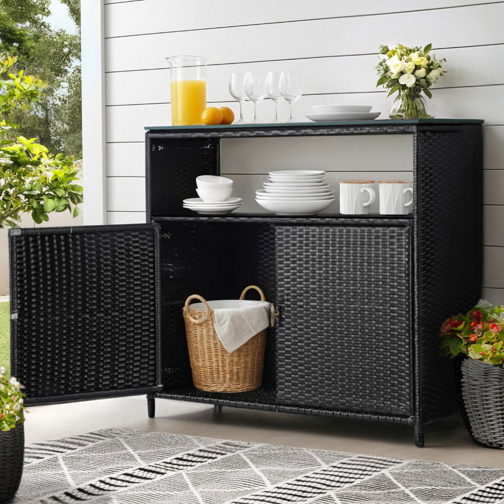 Honiton Outdoor Storage Cabinet, Black