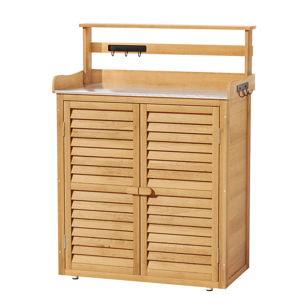 Pine Point 120cm Outdoor Storage Cabinet, Natural