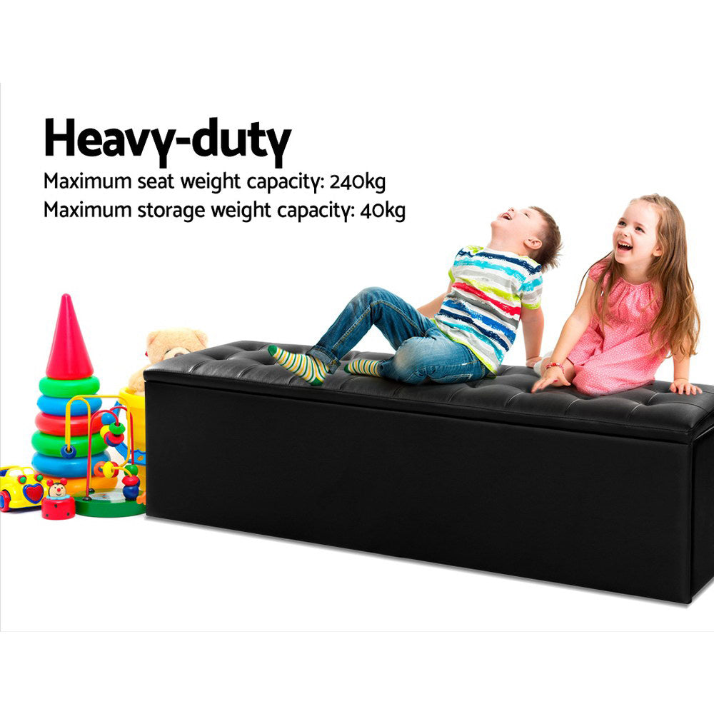 Artiss Tufted Upholstered Storage Ottoman Bench Lift Up Lid Grey Dark Grey or Black — Allure Home Collections