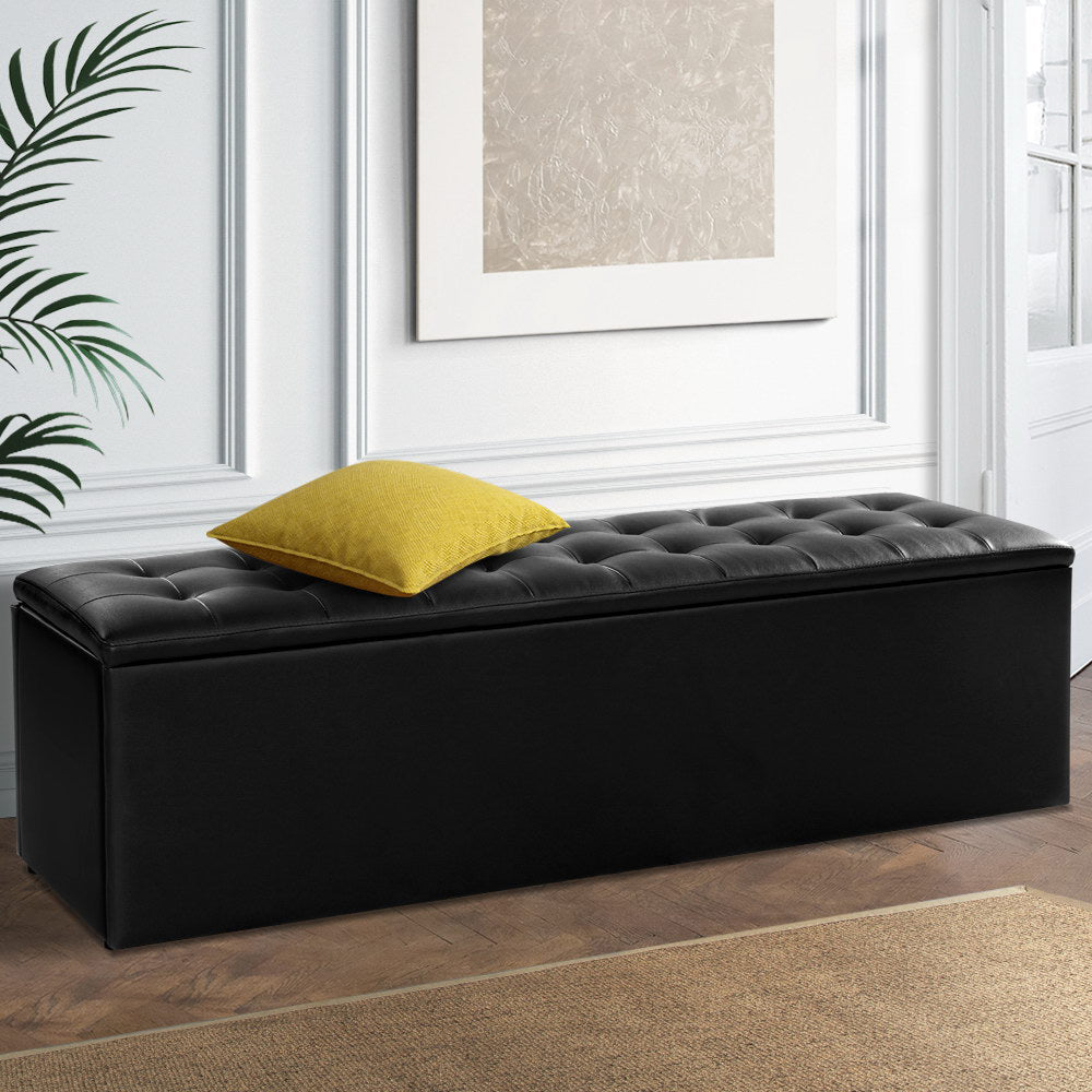 Artiss Tufted Upholstered Storage Ottoman Bench Lift Up Lid Grey Dark Grey or Black — Allure Home Collections