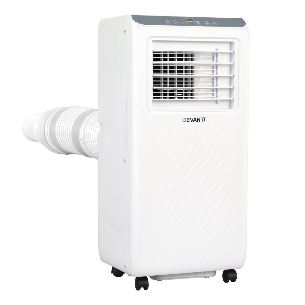 Digital control panel of the 7000 BTU portable air conditioner with mode and timer buttons