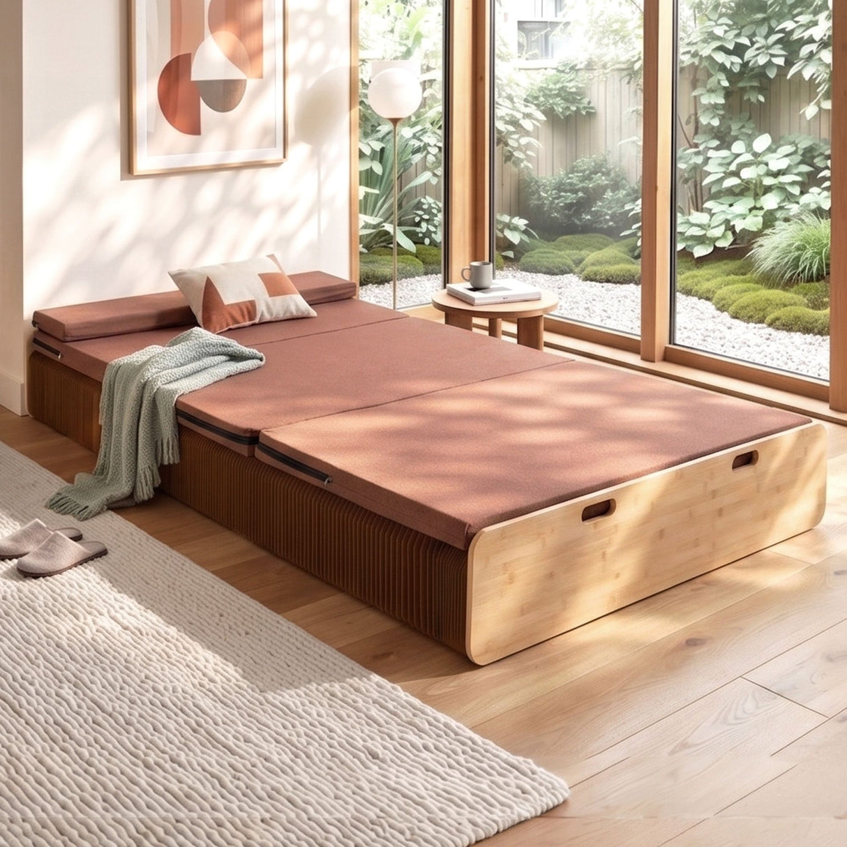 Sestri Natural Single bed frame in a modern bedroom