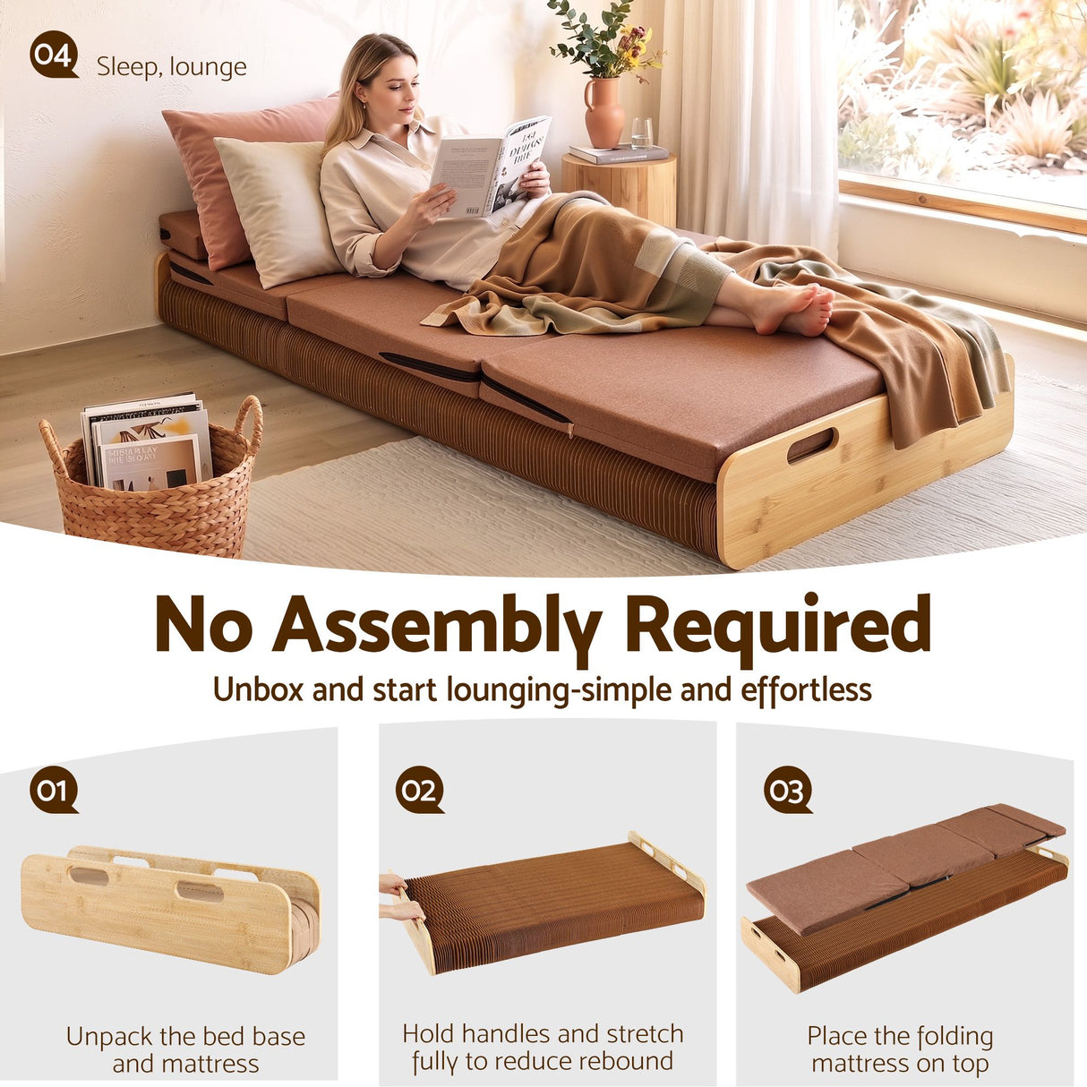 Noli Single Bed Frame, Natural